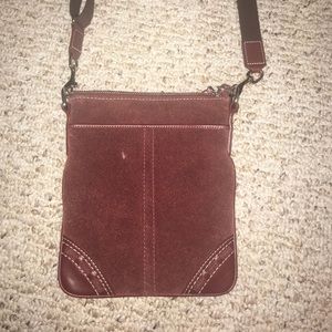 Coach suede cross body bag.